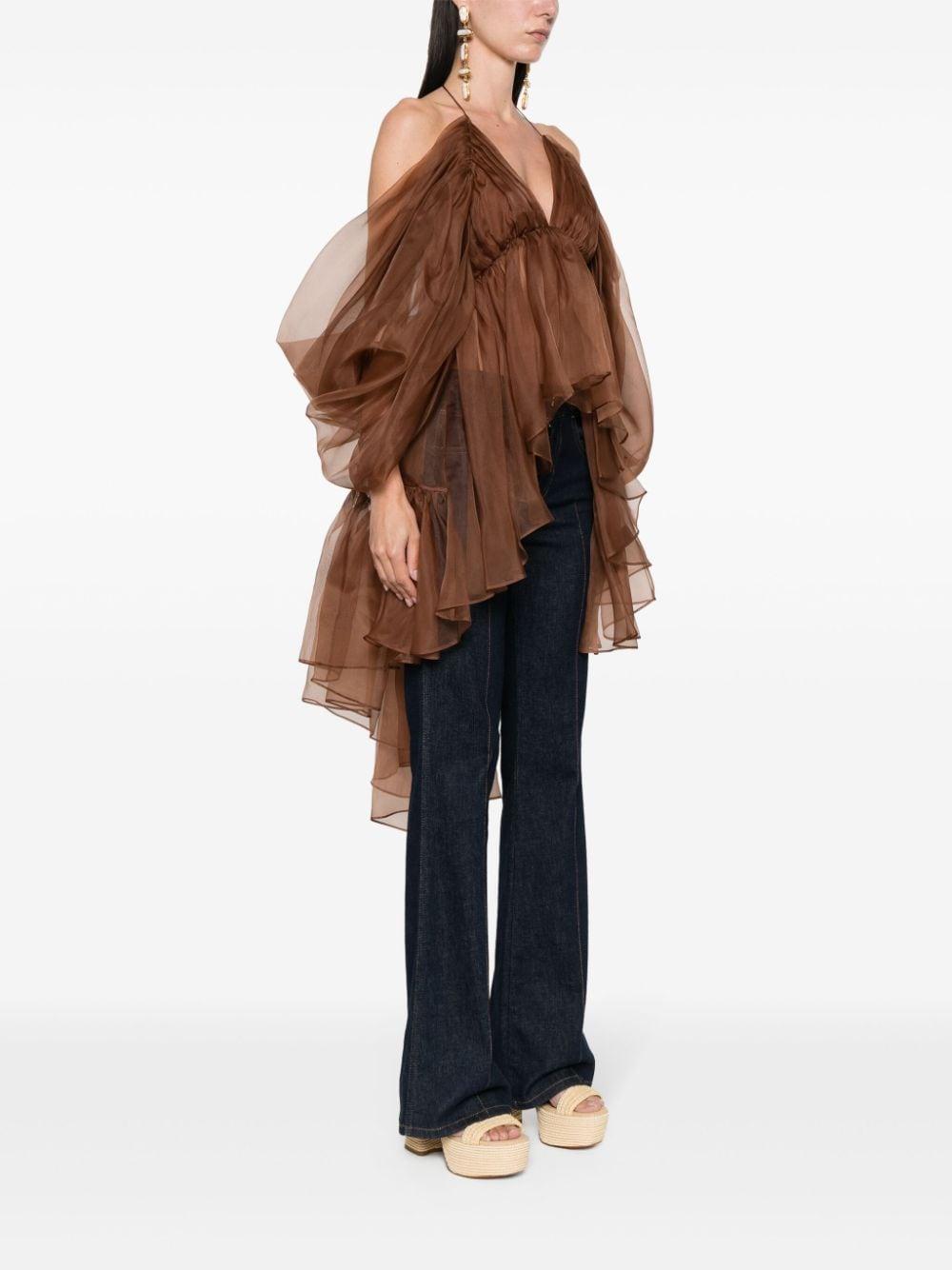 Zimmermann Top in Brown | Lyst