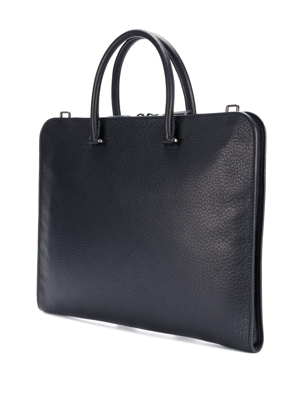 Prada Leather Top Handle Laptop Bag in Black for Men - Lyst