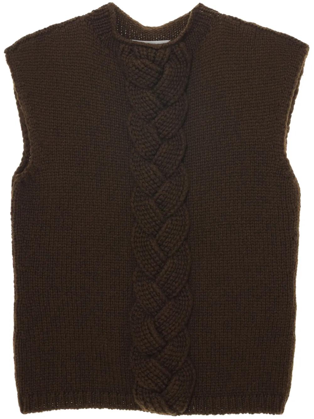 Lemaire Cable-Knit Vest in Black | Lyst Lemaire Cable-Knit Vest in Black | Lyst