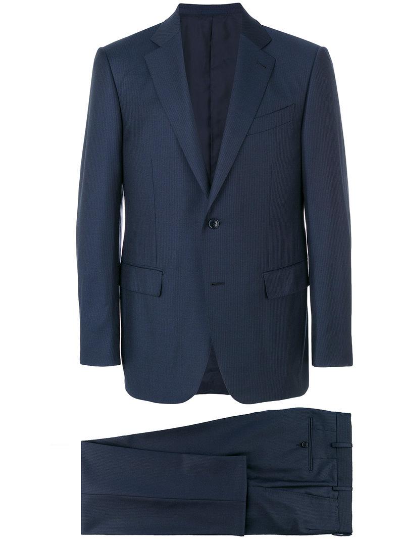 Zegna Pinstripe Suit in Blue for Men | Lyst