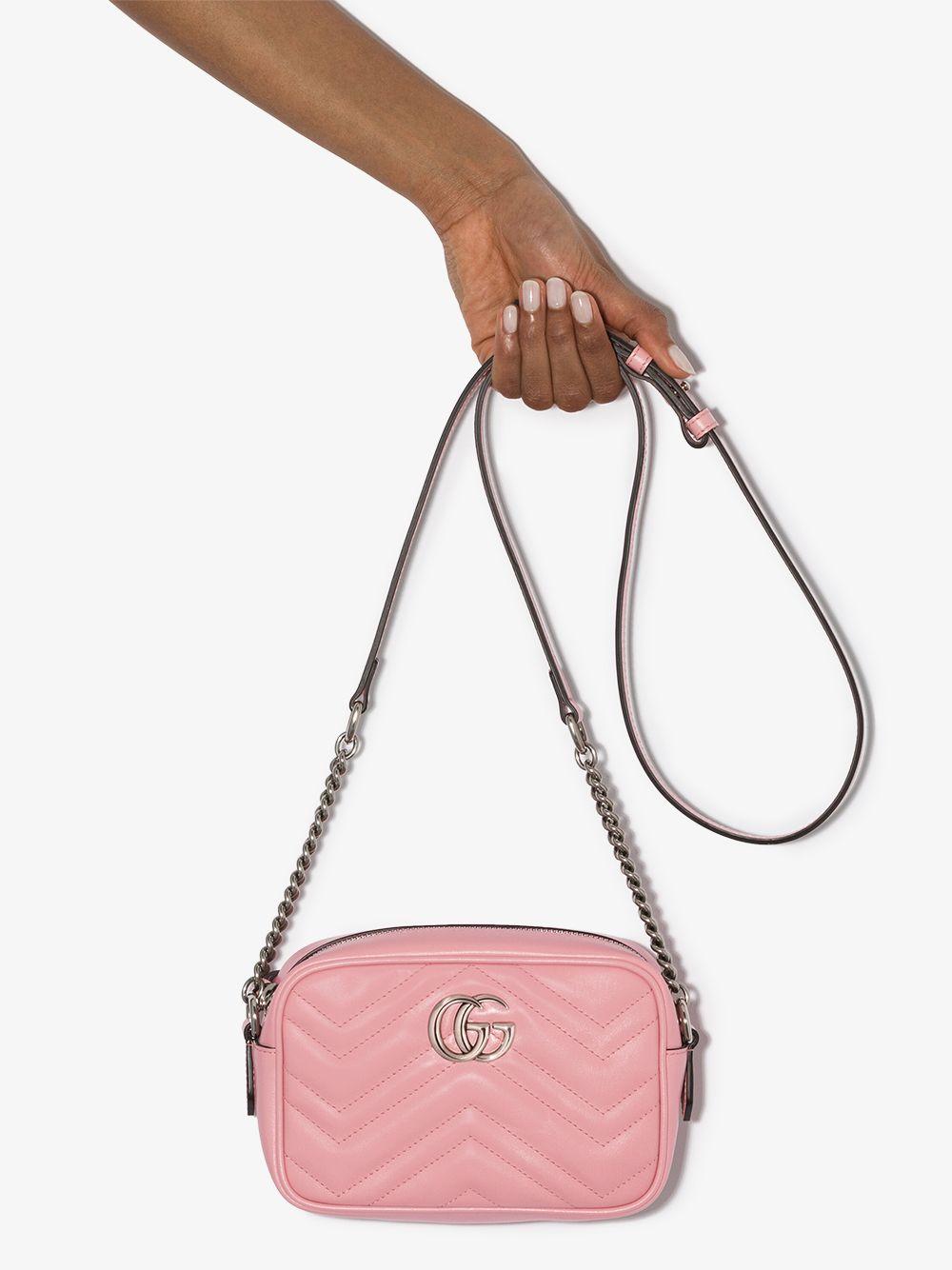 Gucci Leather Mini Marmont Camera Bag in Pink Lyst