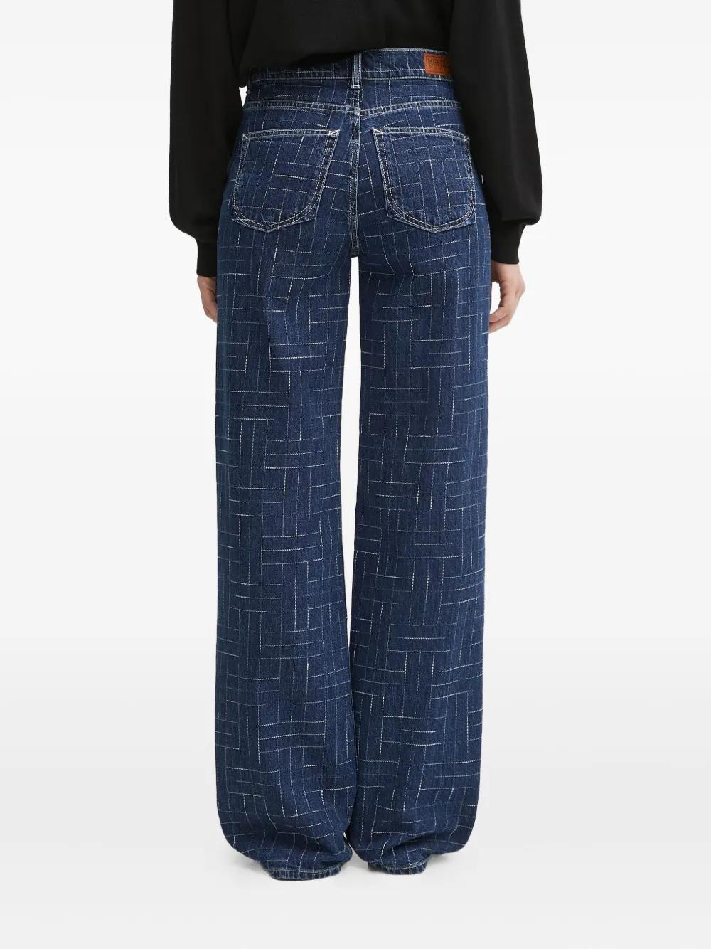 デニム・ジーパン KENZO Women Denim Pants FF52DP2306B4 DB BLUE Kenzo Straight-leg Bleached Jeans In Blue | ModeSens