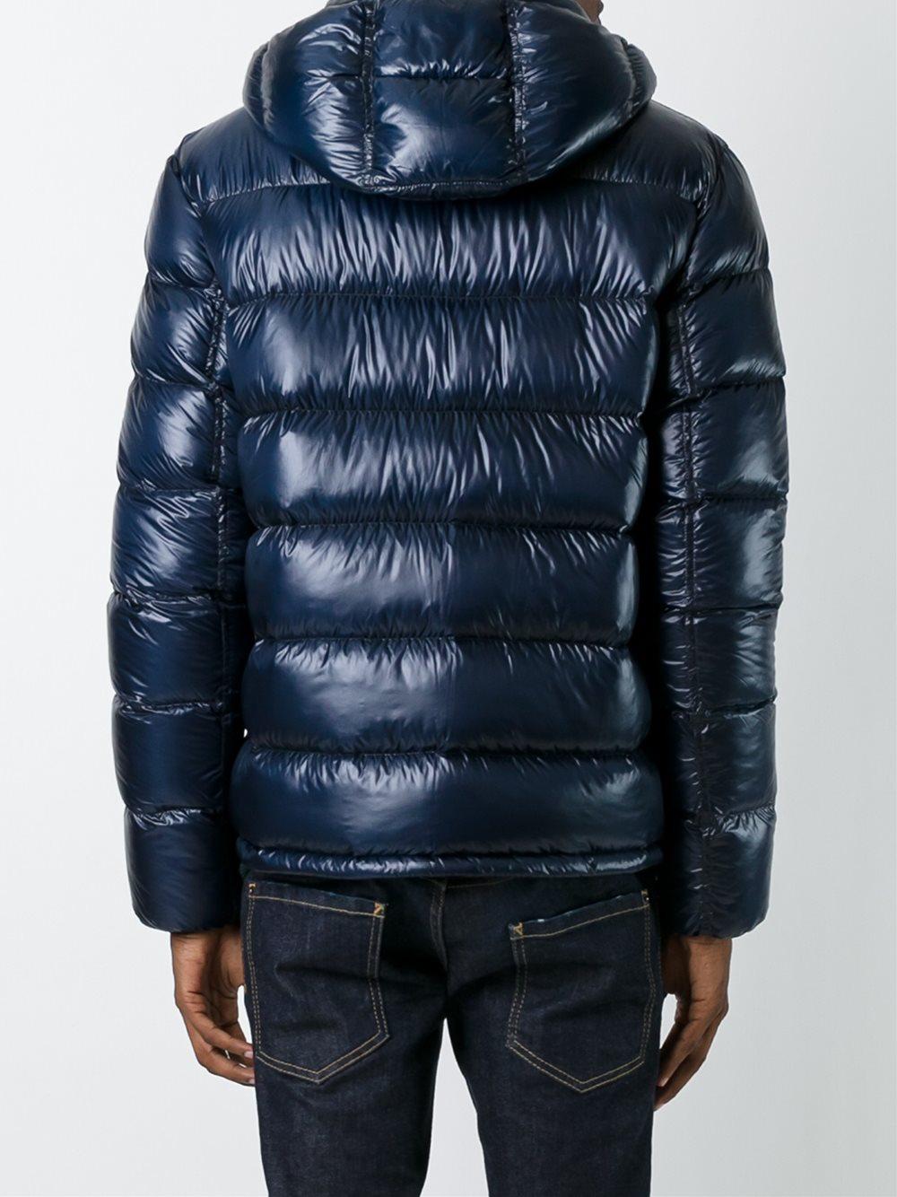 Herno Hooded Padded Jacket in Blue for Men - Lyst