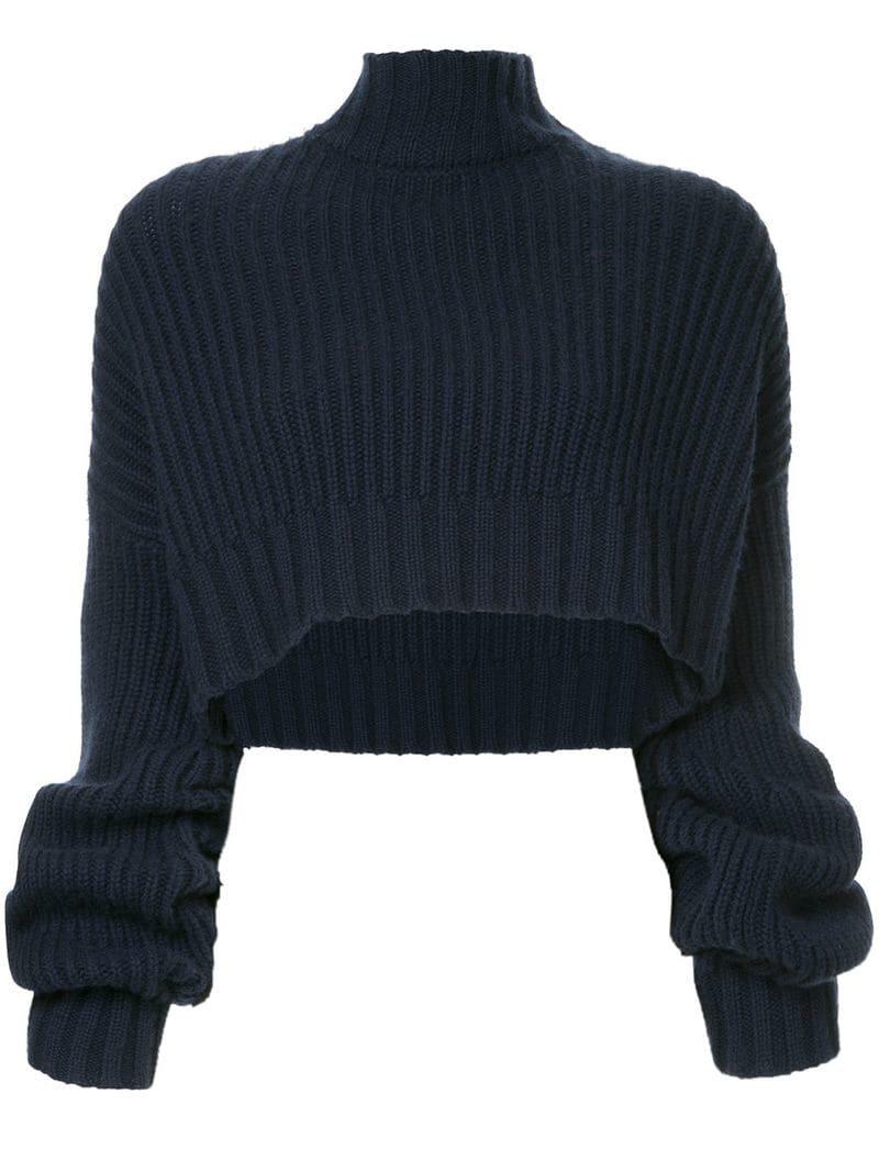 cropped blue jumper