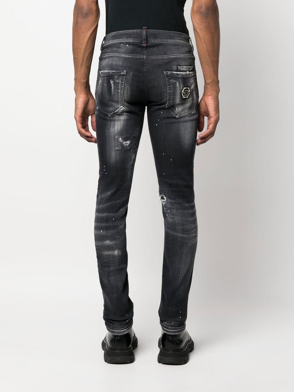 Philipp Plein Logo-patch Straight-leg Jeans in Blue | Lyst