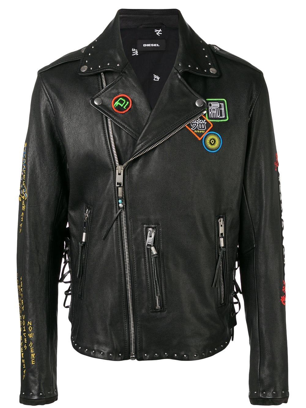 DIESEL Leather L-juner Biker Jacket in Black for Men | Lyst