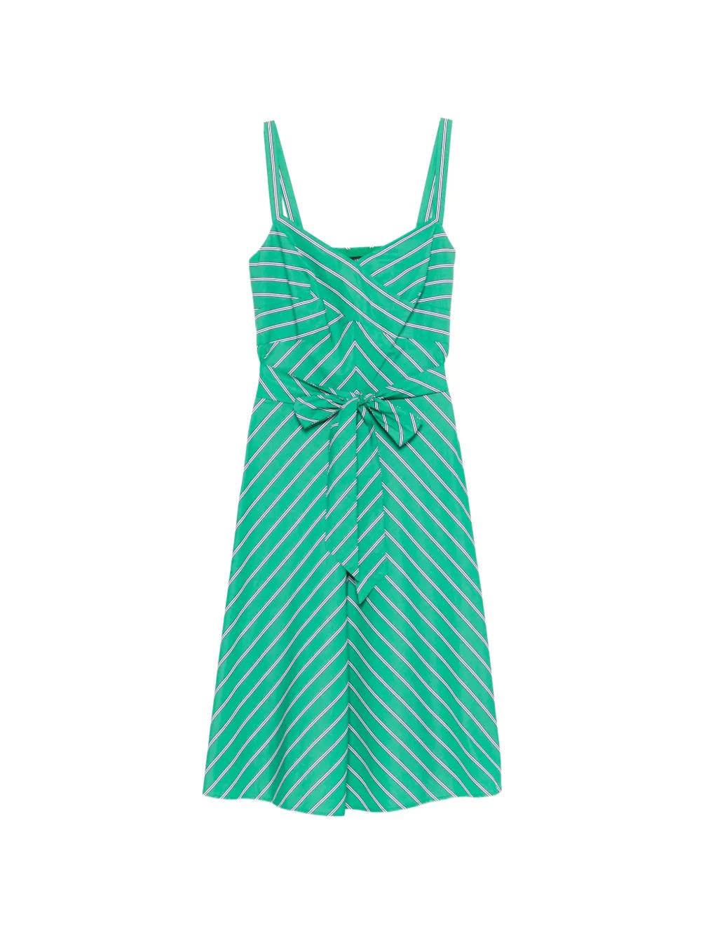 slim fit dress slacks Maxi Dress  Green Striped Contemporary Maxi Dress  Zazu