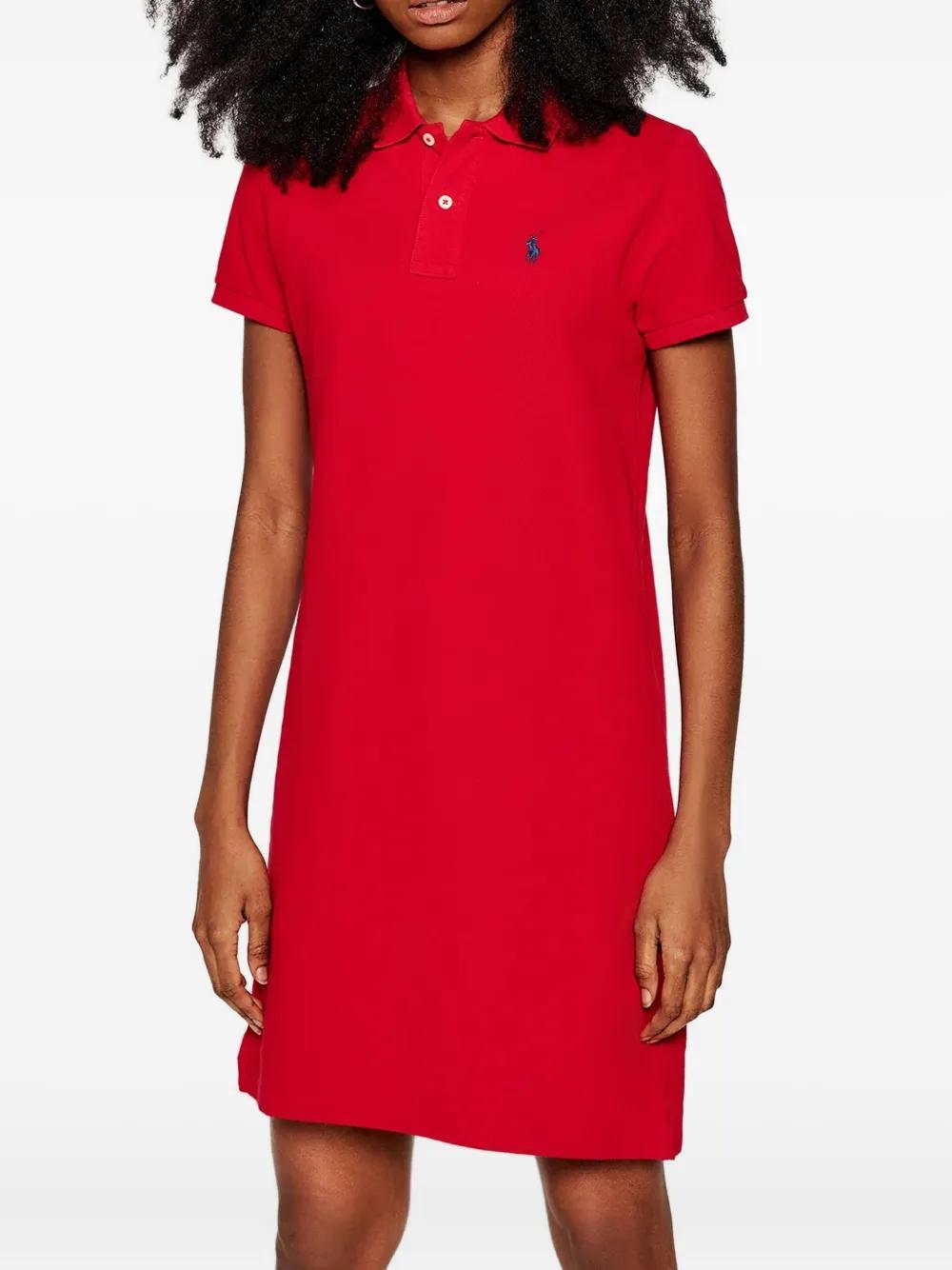 ワンピース Short Sleeve Polo Mini Dress rose】Short Sleeve Polo Mini Dress