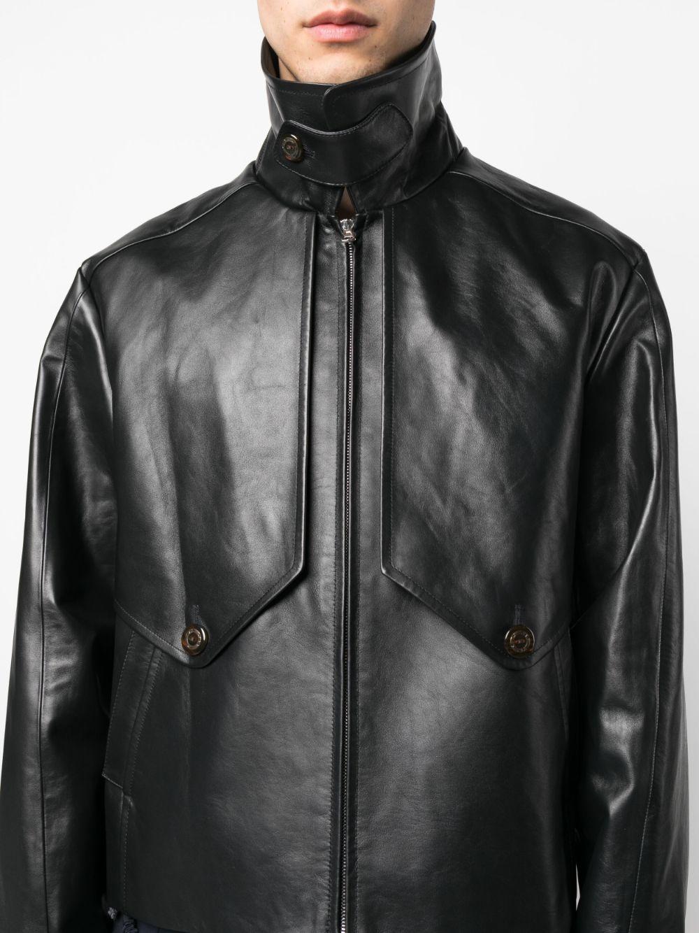 Kiko Kostadinov Murad Zip-up Leather Jacket in Black for Men Kiko Kostadinov Murad Zip-up Leather Jacket in Black for Men