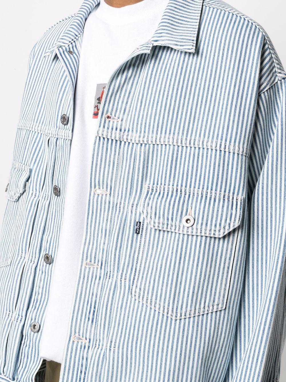 Levi's Striped Denim Jacket in Blue for Men | Lyst