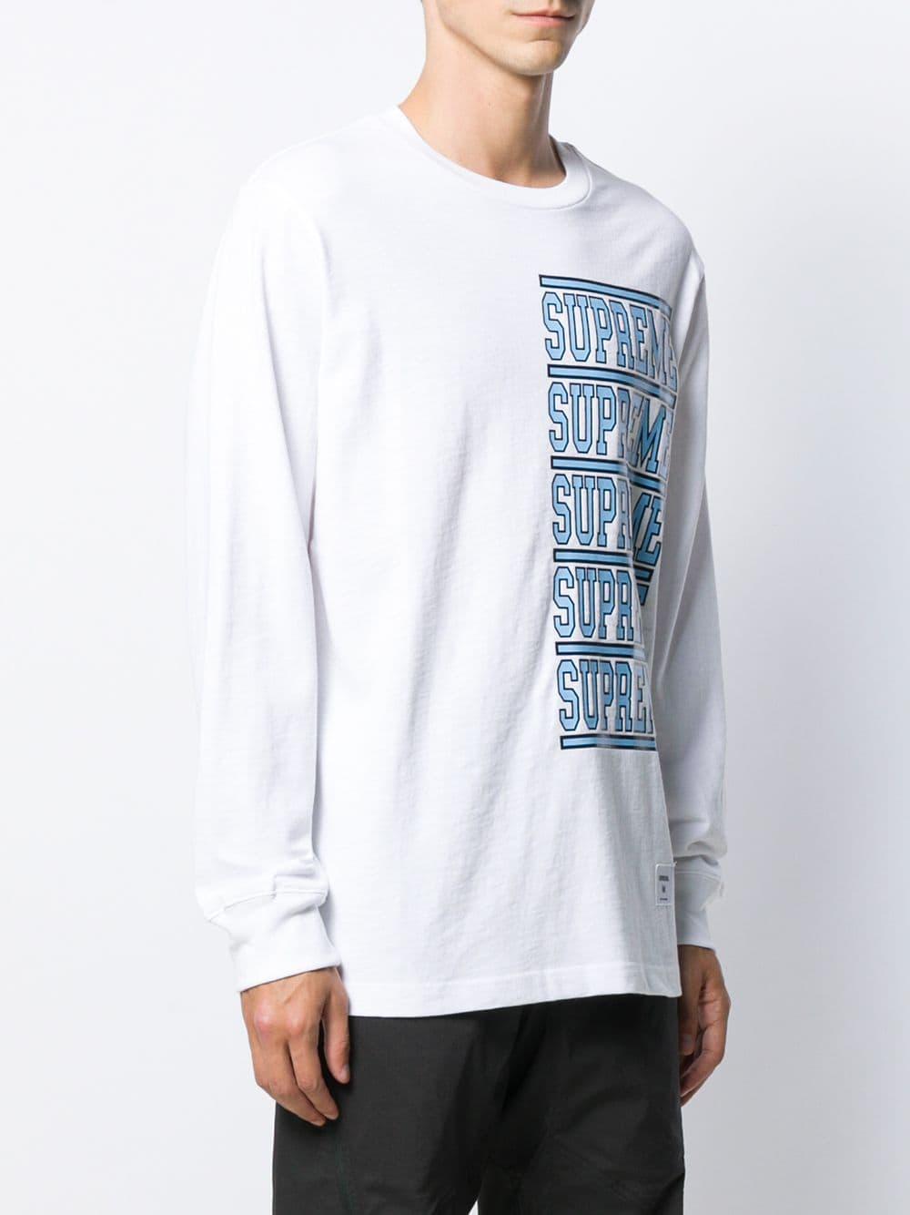 Supreme Cotton Stacked Long Sleeve Top in White for Men - Lyst