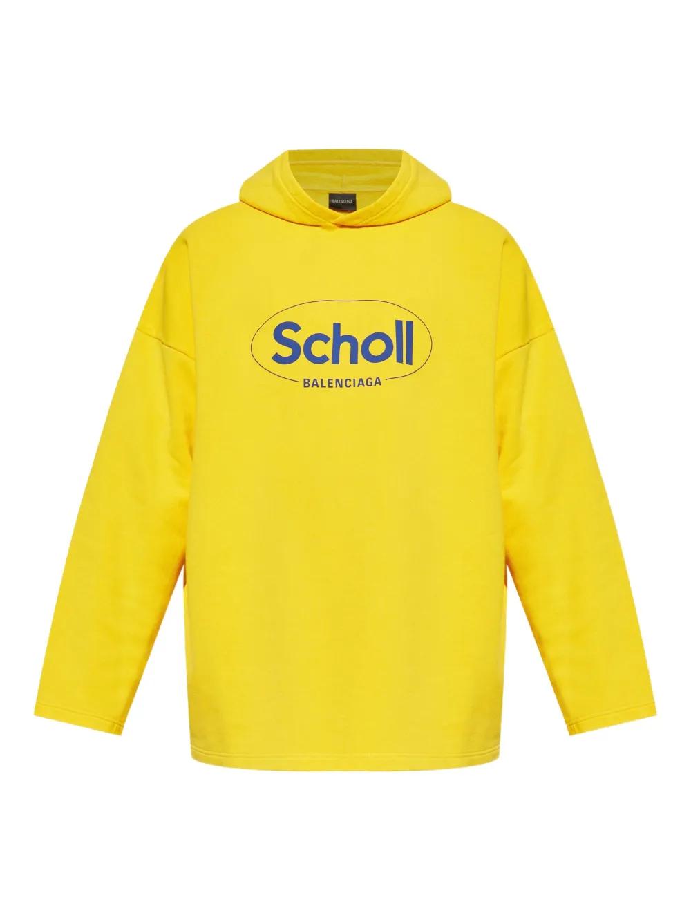 Balenciaga X Scholl Logo Printed Hoodie in Yellow for Men | Lyst
