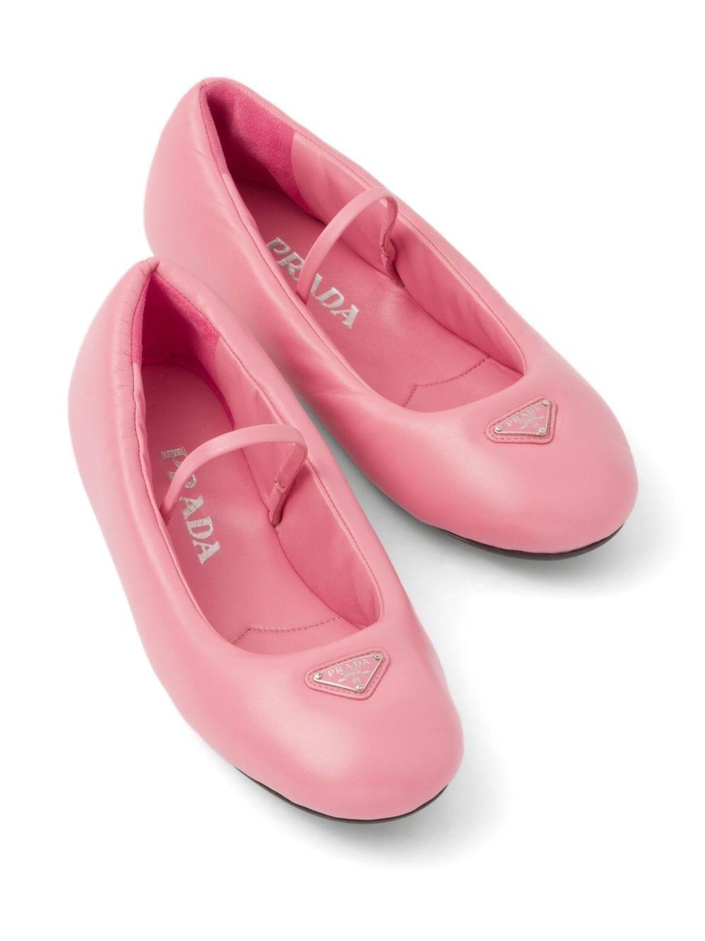 Prada Padded-design Ballerina Flats in Pink | Lyst