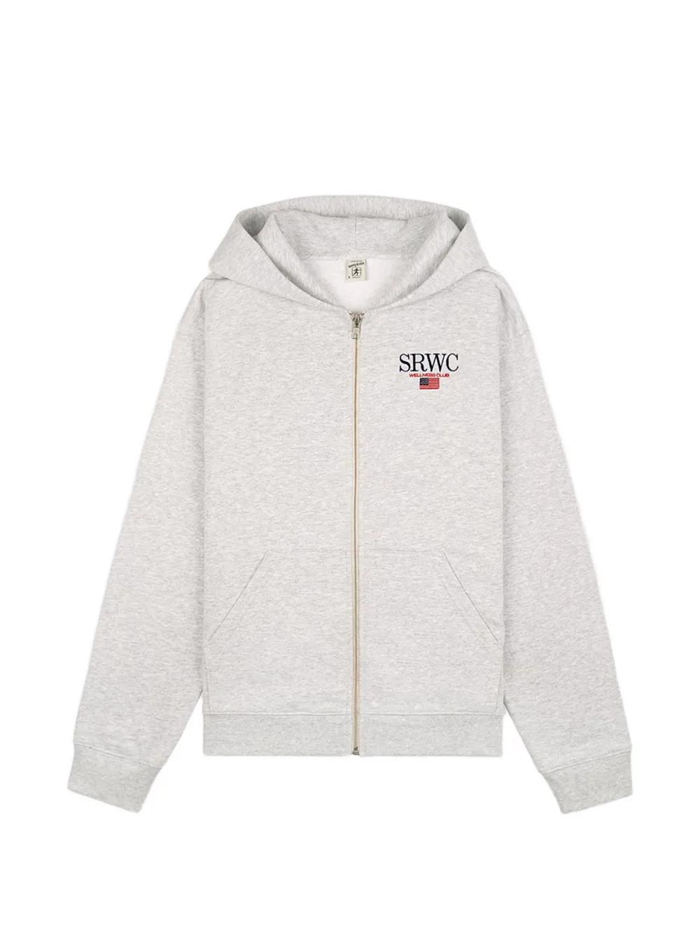sporty-rich-grey-Zip-Hoodie