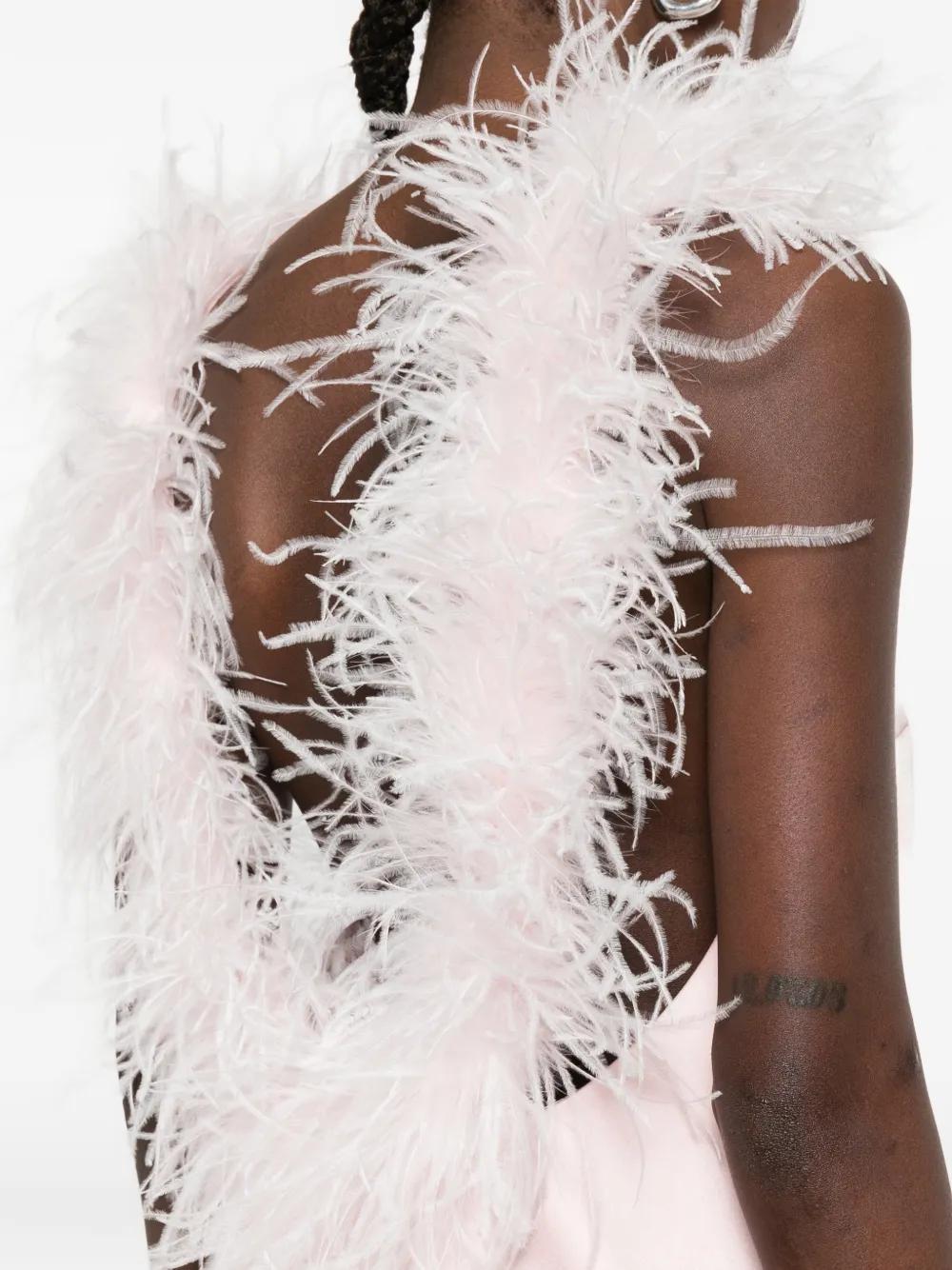 retrofete pink feather dress retrofete Anastasia Dress in Bubblegum Pink