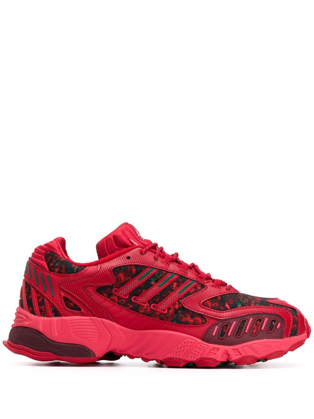 adidas Leather Torsion Trdc Sneakers in Scarlet & Burgundy (Red 
