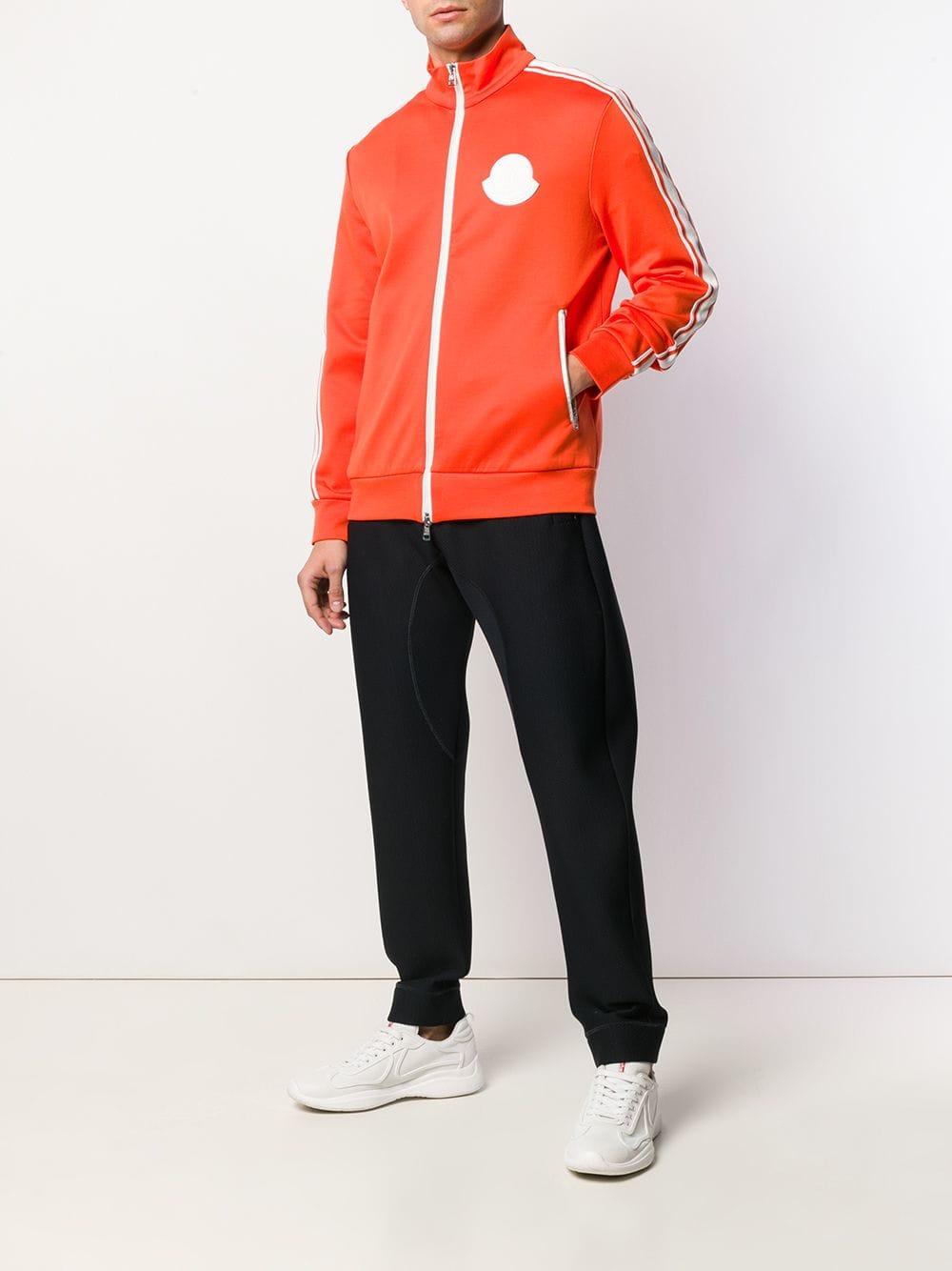 Moncler Zip-up Sweatshirt in Orange for Men | Lyst