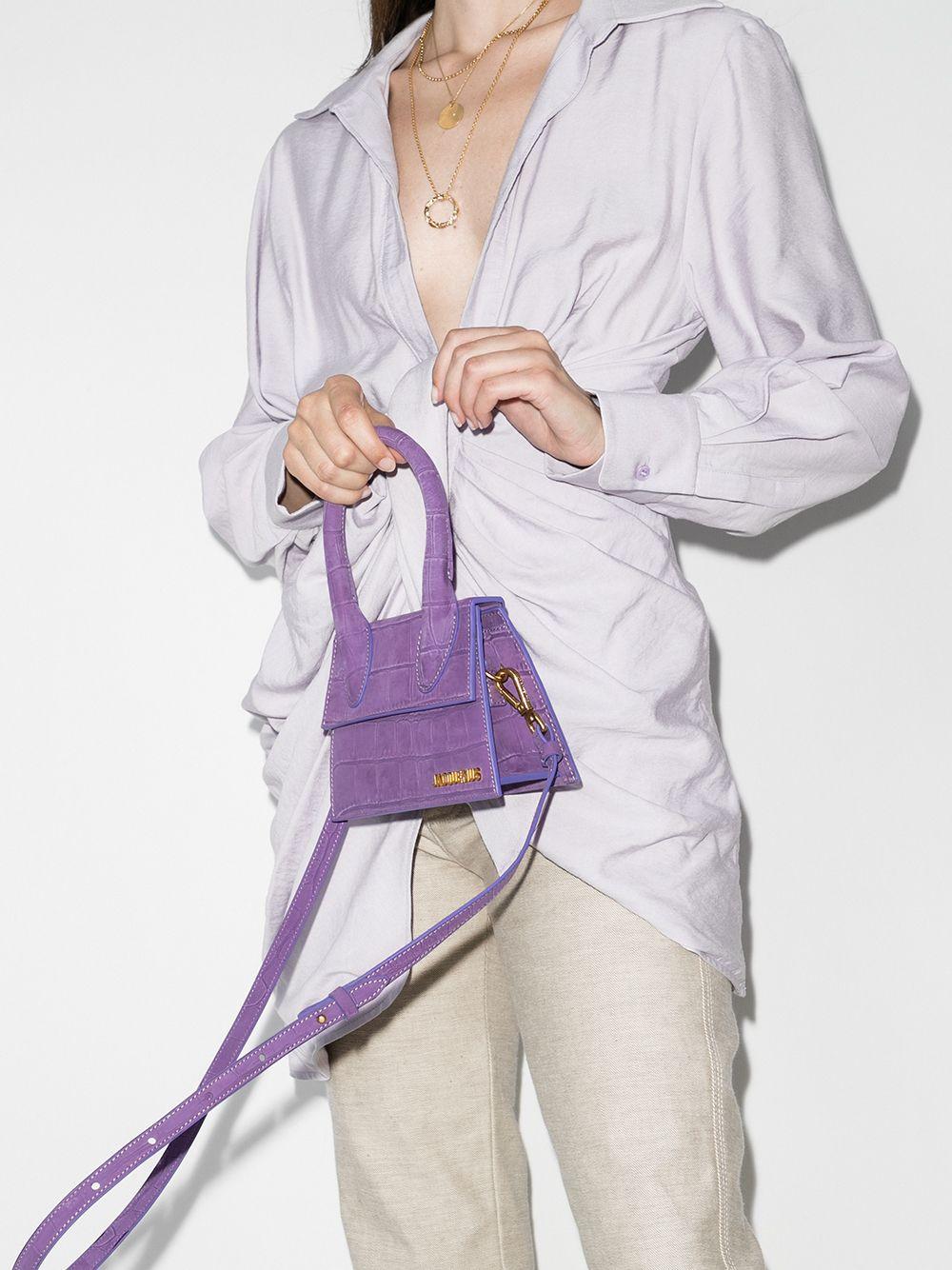 Jacquemus Leather Le Chiquito Moyen Tote in Purple | Lyst