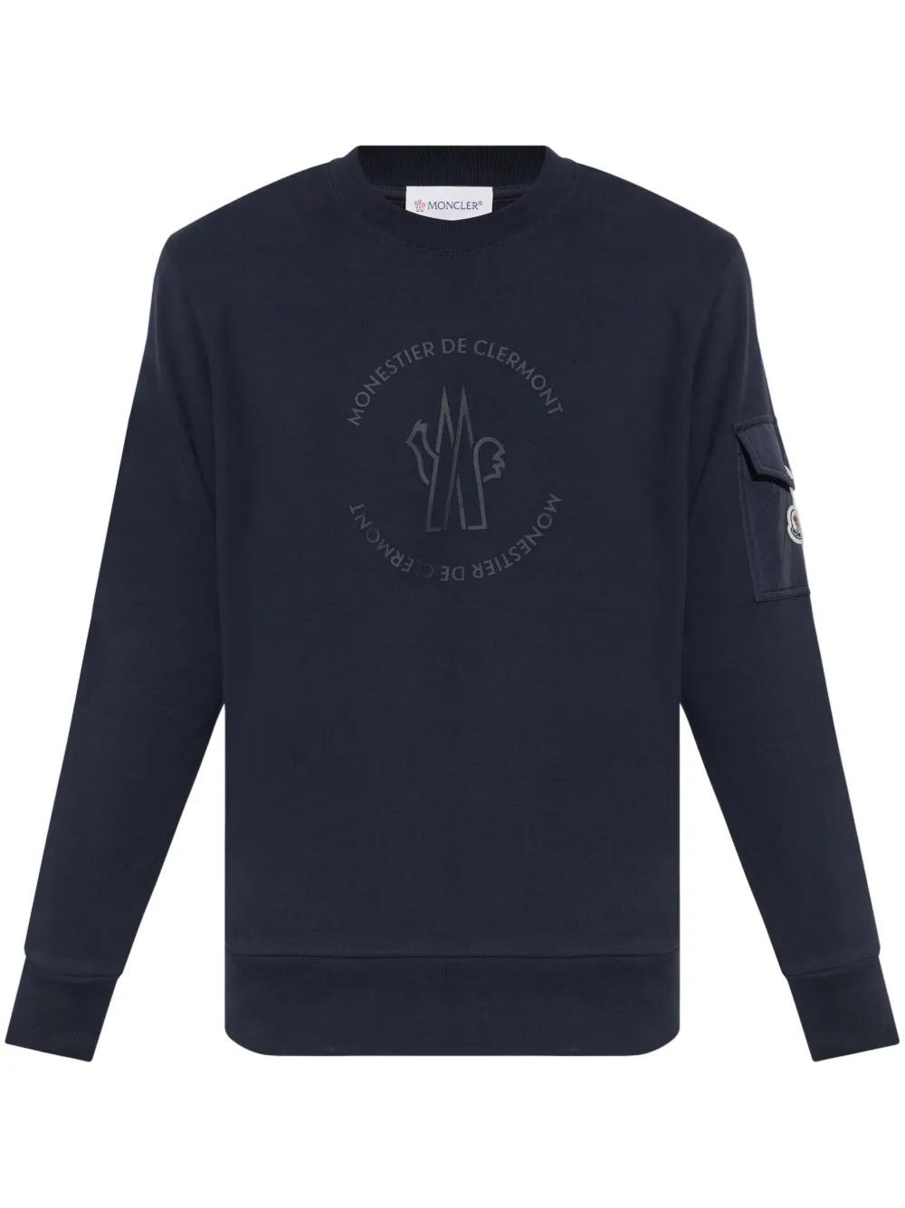 Moncler Sweatshirt With Logo, ' in Blue for Men | Lyst