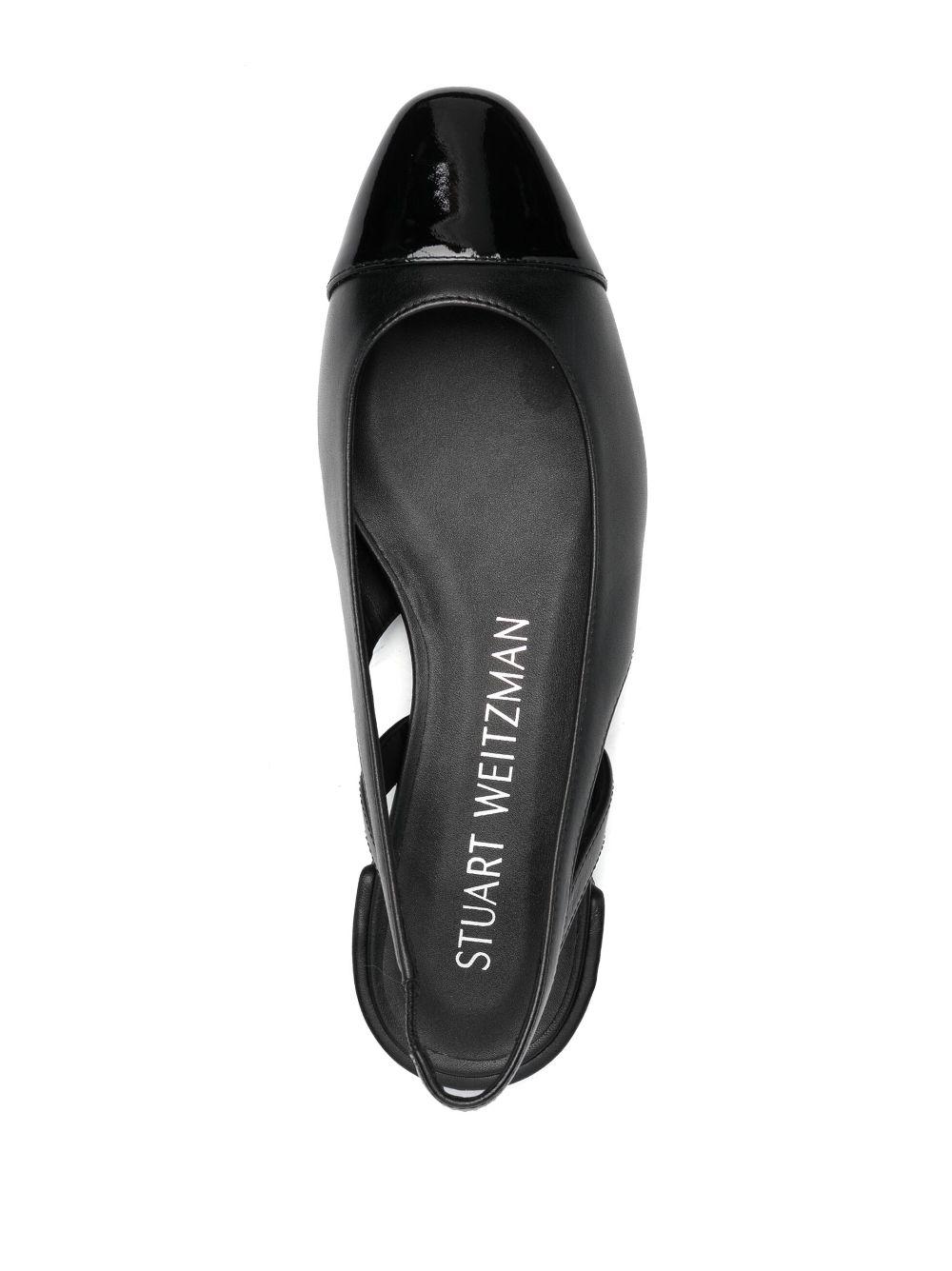 Stuart Weitzman Cut-Out Slingback Ballerina Shoes - Black