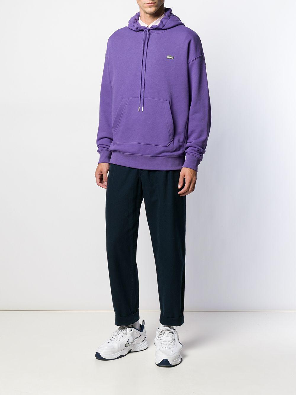 Sweat à capuche à logo brodé Coton Lacoste L!ive pour homme en coloris  Violet - Lyst