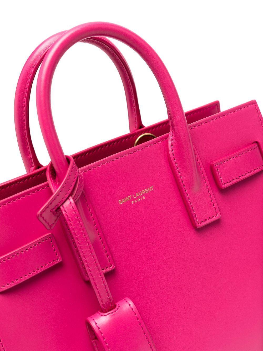 Saint Laurent Sac De Jour Nano Leather Tote Bag in Pink