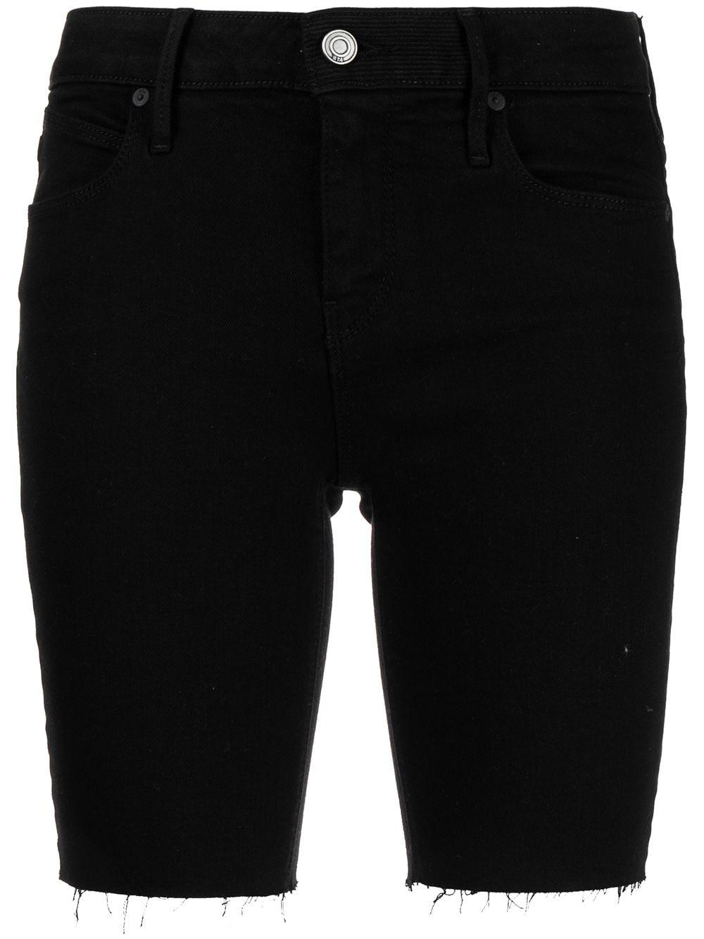 RTA Kneelength Denim Shorts in Black