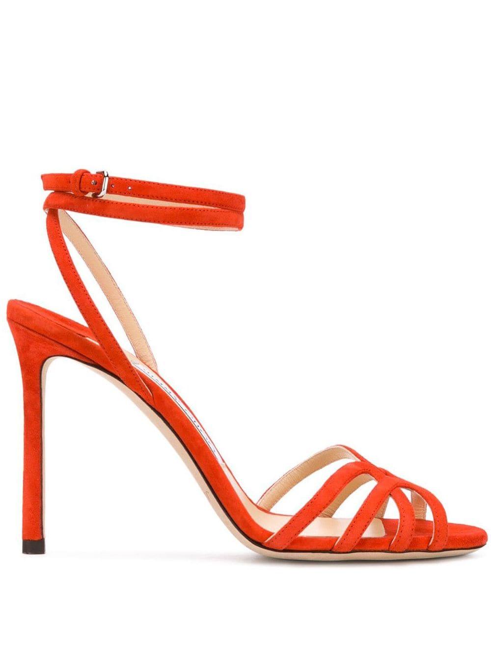 Jimmy Choo Leather Mimi Sandals in Orange - Lyst