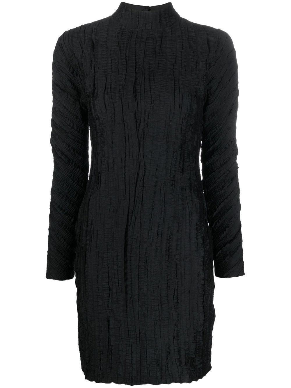 Rodebjer Crease-effect Mock Neck Dress in Black | Lyst
