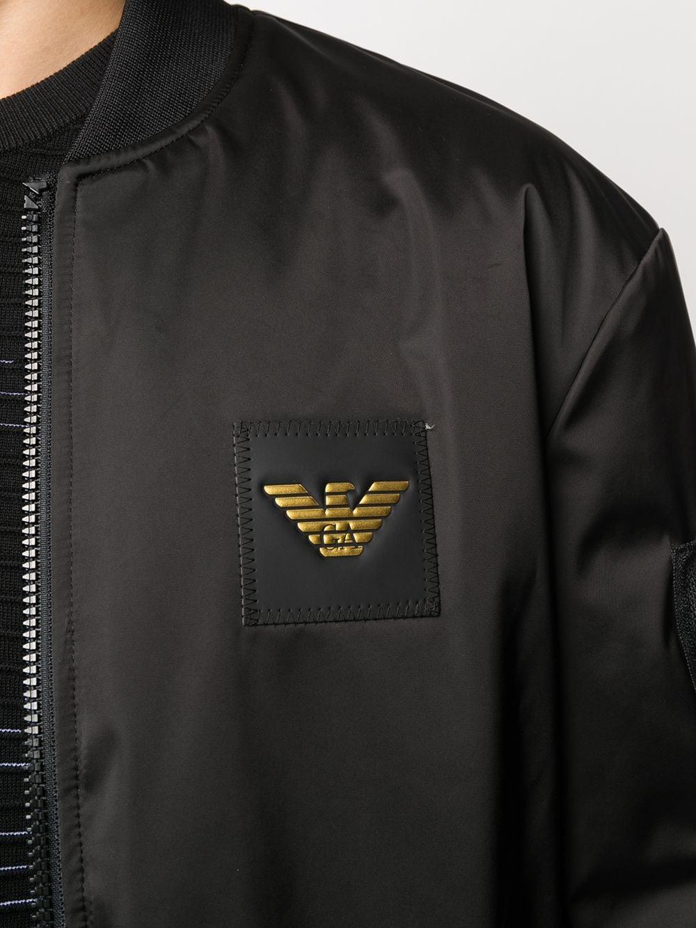 Chaqueta bomber con estampado en la espalda Emporio Armani de hombre de color Negro Lyst