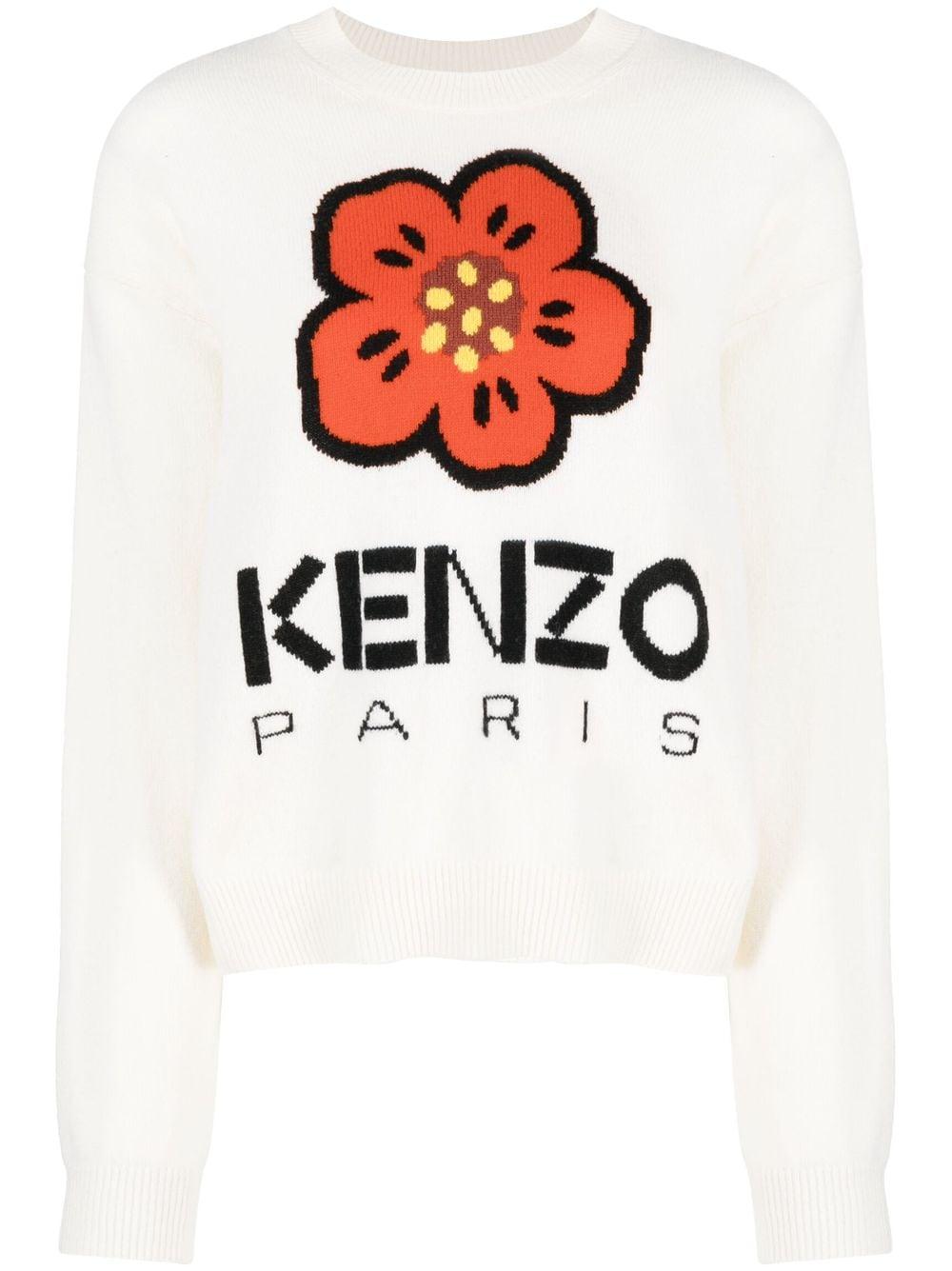 KENZO Boke Flower-jacquard Sweater in White | Lyst