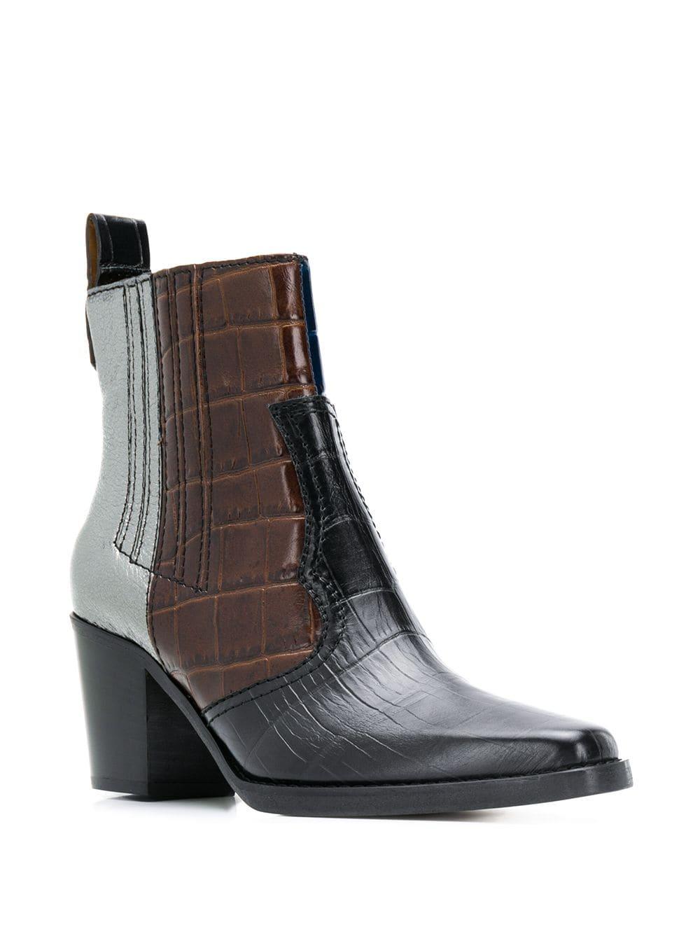 ganni snakeskin boots