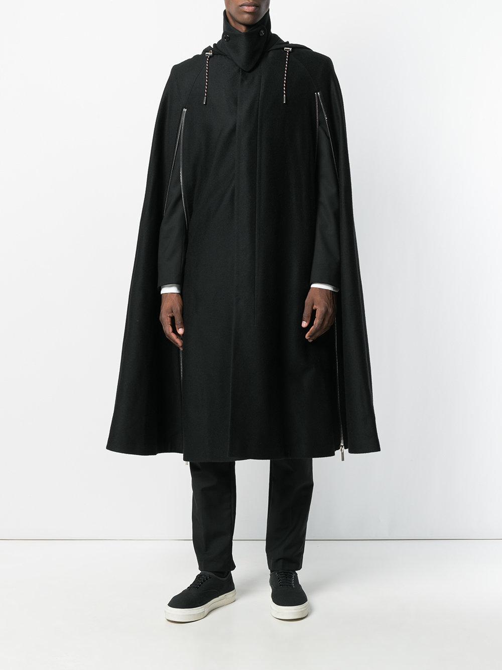 Dior Homme Wool Oversized Cape Coat in Black for Men - Lyst