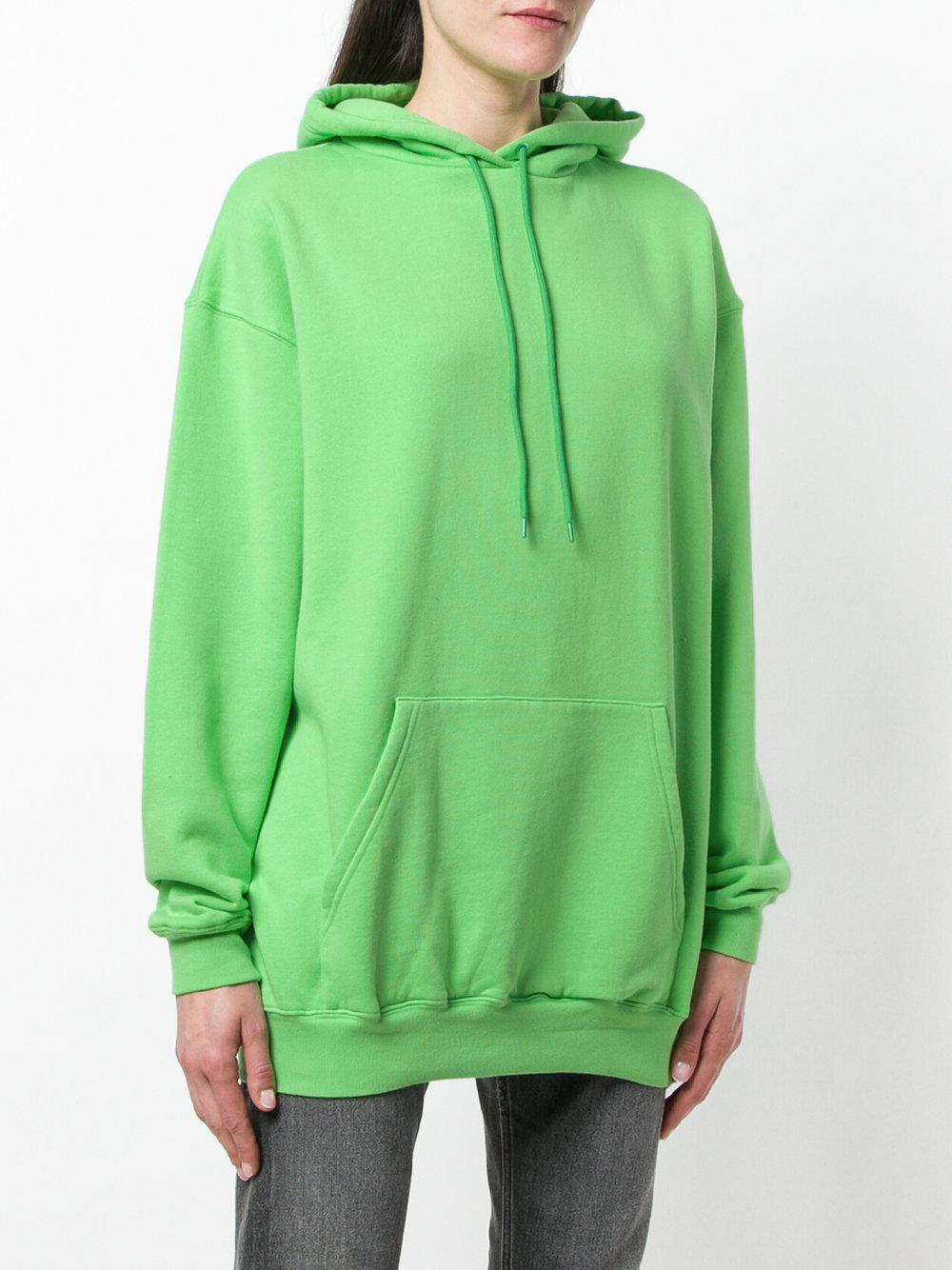 Balenciaga Cotton Logo Hoodie Sweater in Green - Lyst