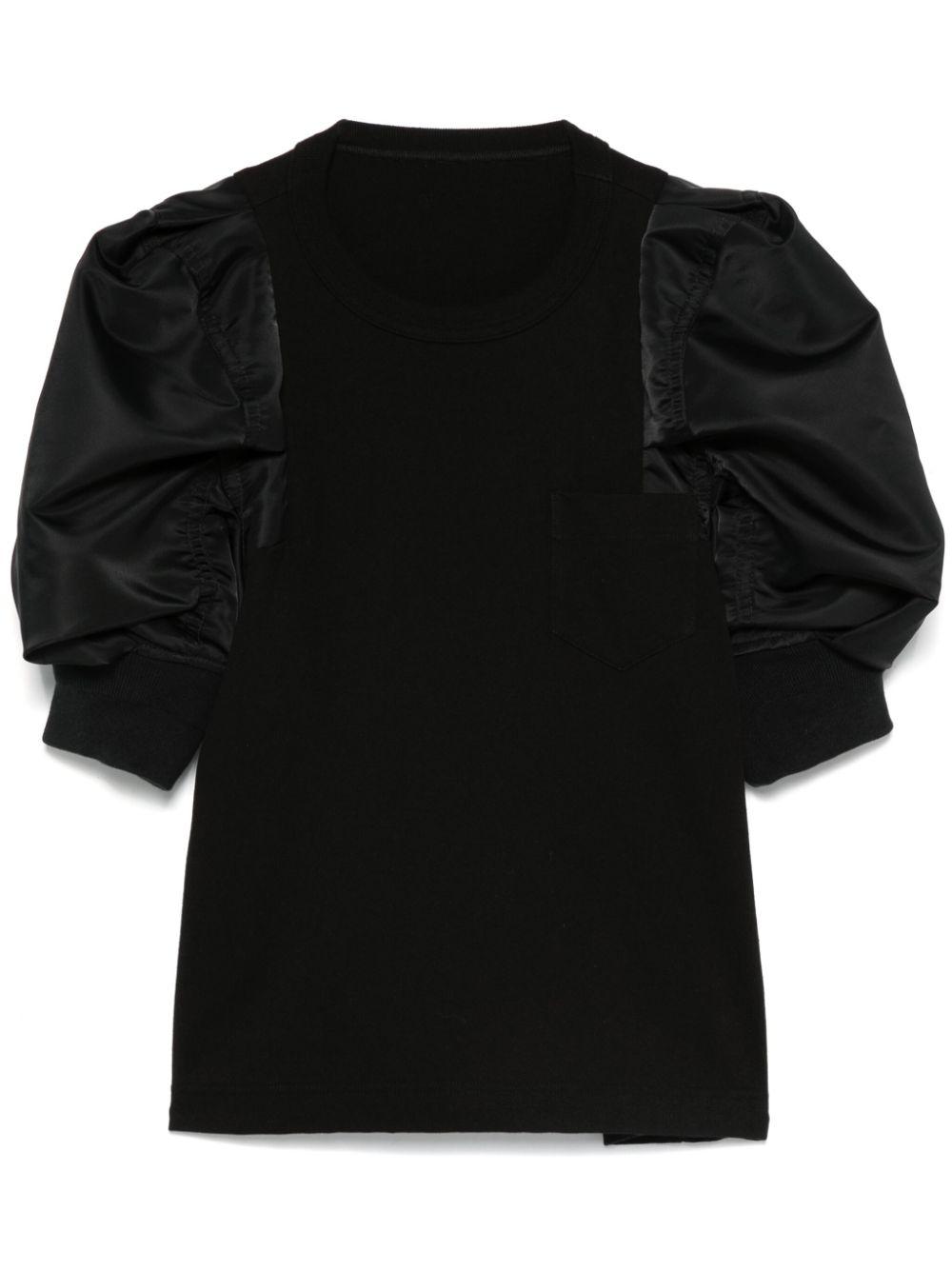 Sacai Puff Sleeve T Shirt in Black Lyst UK