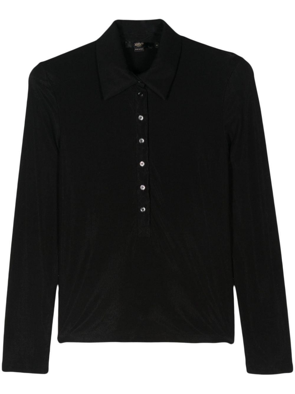 Seventy Button Up Blouse in Black Lyst UK