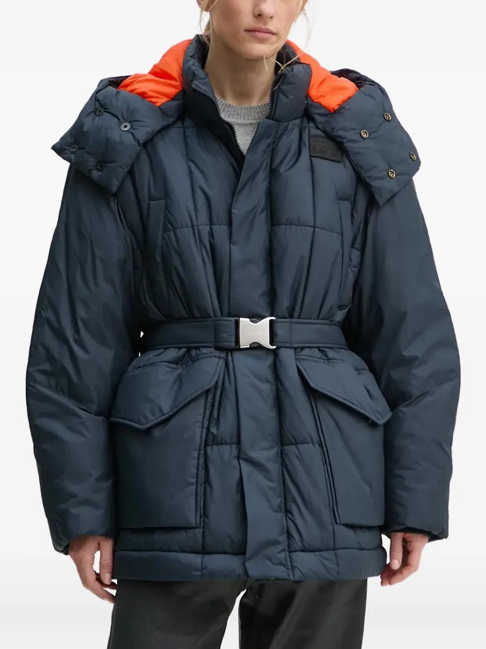 G-Star Hooded Belted Jacket in Blue Lyst UK