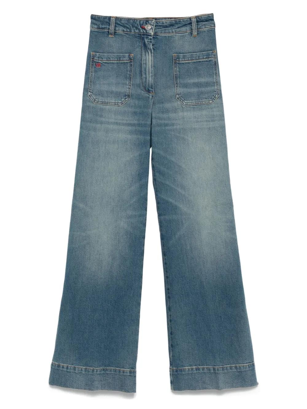 【Victoria Beckham】ストライプ high-riseストレートパンツ Victoria Beckham - Striped high-rise straight pants Victoria