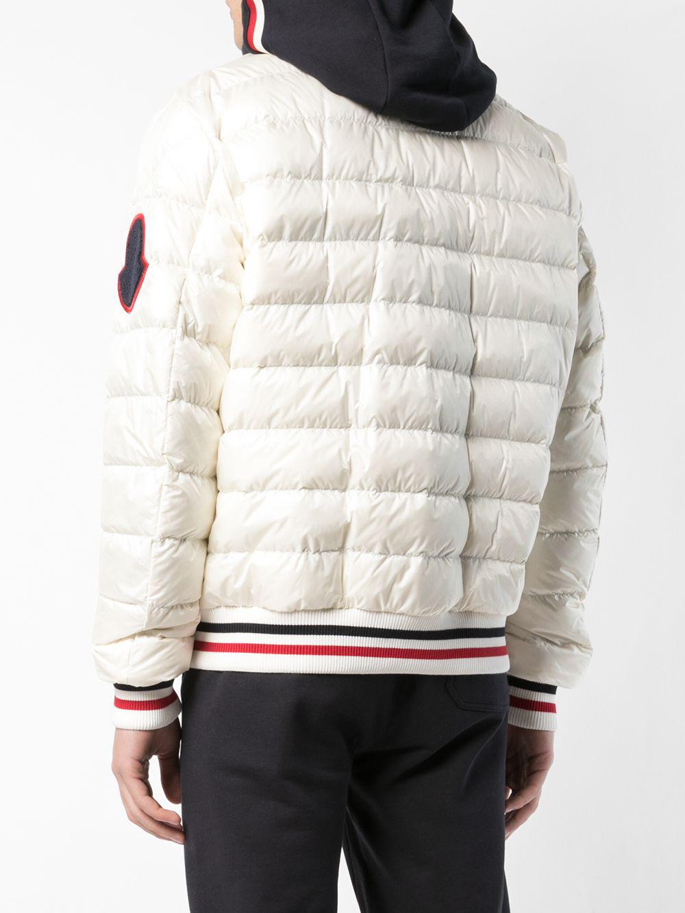 Moncler Padded Bomber Jacket in White for Men Lyst