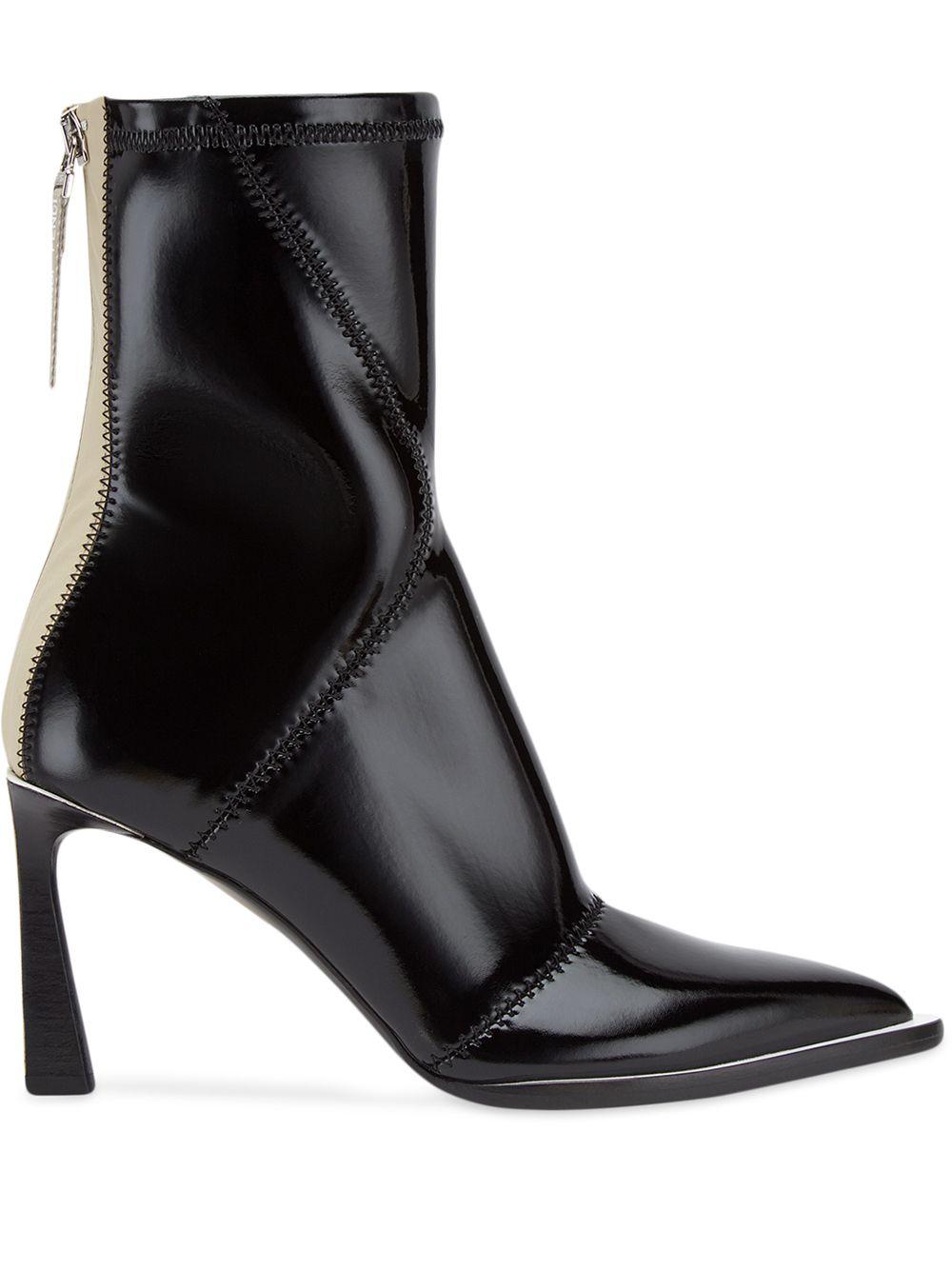 Fendi Fframe Structured Heel Ankle Boots in Black | Lyst