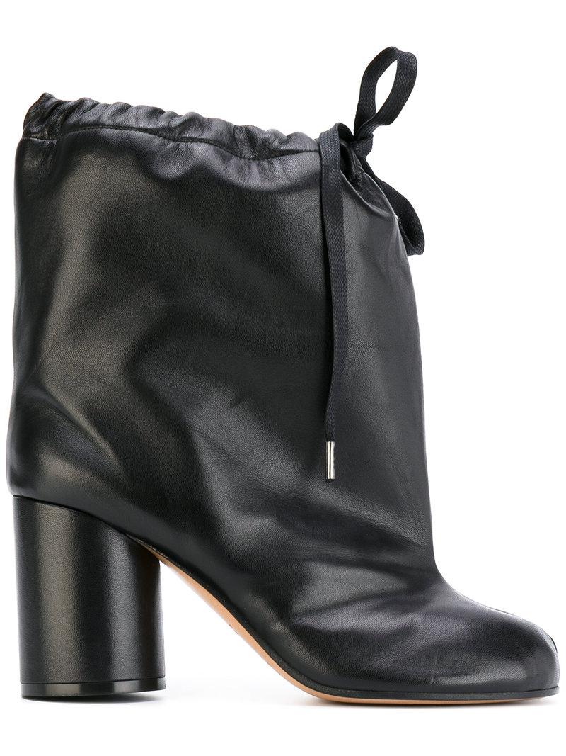 Maison Margiela Tabi Drawstring Ankle Boots in Black | Lyst