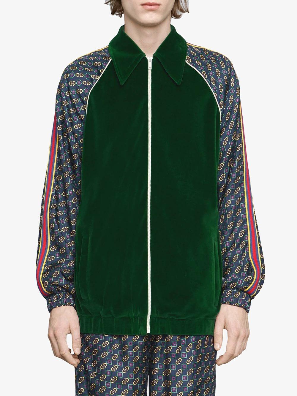 Gucci Bi-material Oversize Jacket in Green for Men | Lyst