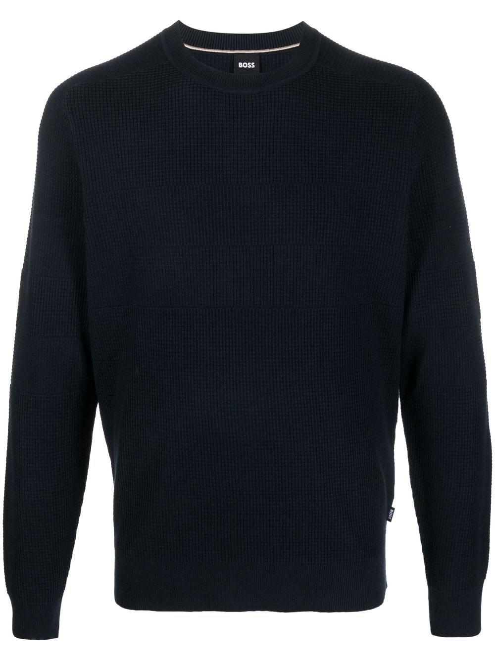 BOSS by HUGO BOSS Chunkyknit Crewneck Jumper in Blue for Men Lyst