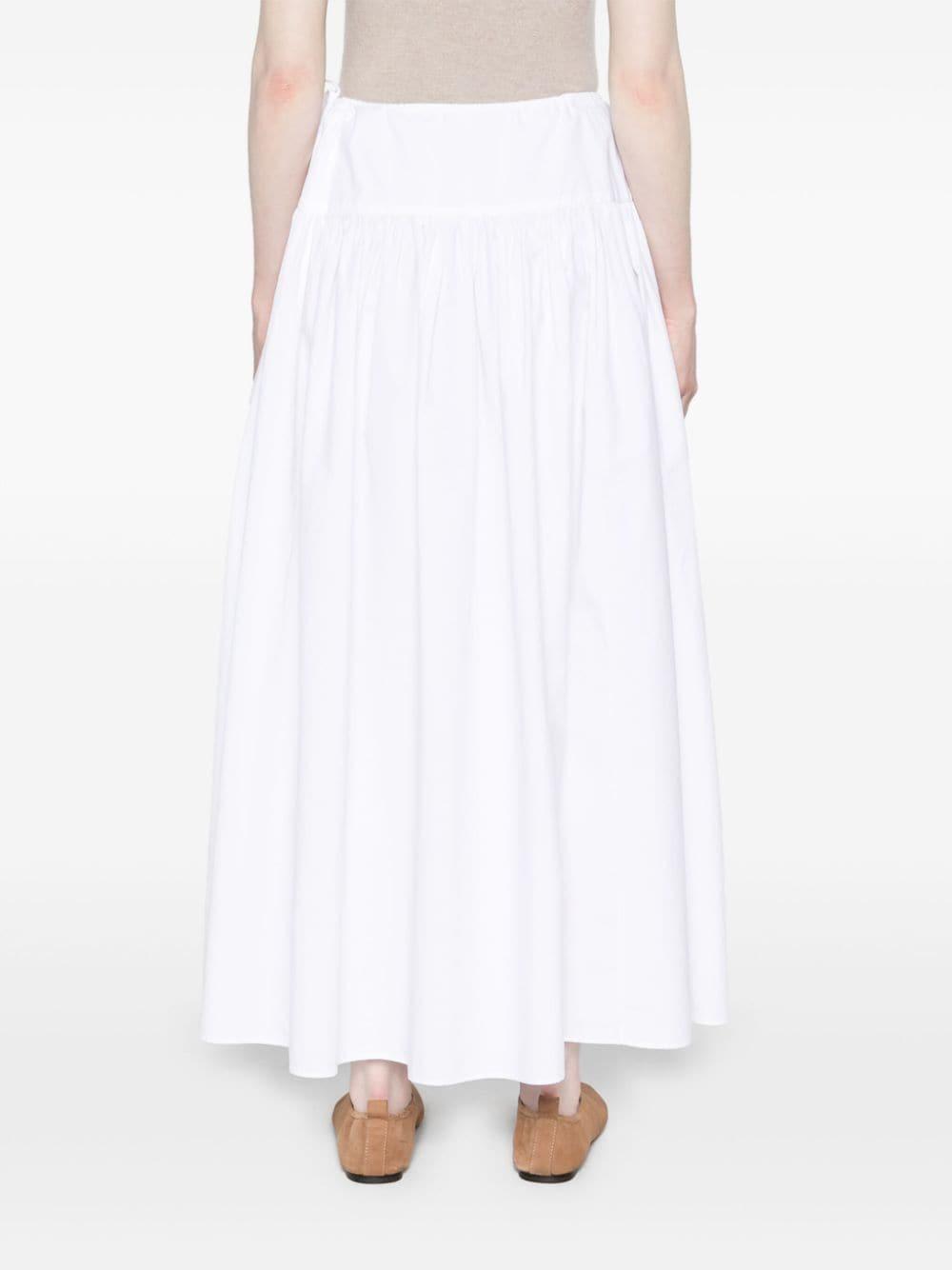 The Row Leddie A-line Cotton Skirt in White | Lyst