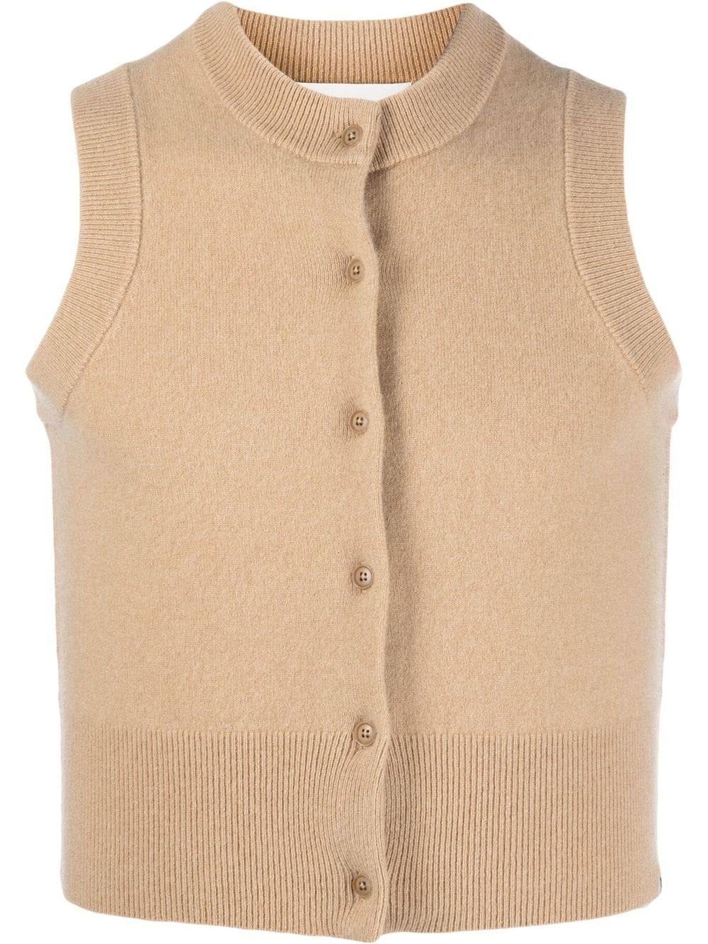 Extreme Cashmere N°193 Corset Sleeveless Cardigan Vest in Natural | Lyst
