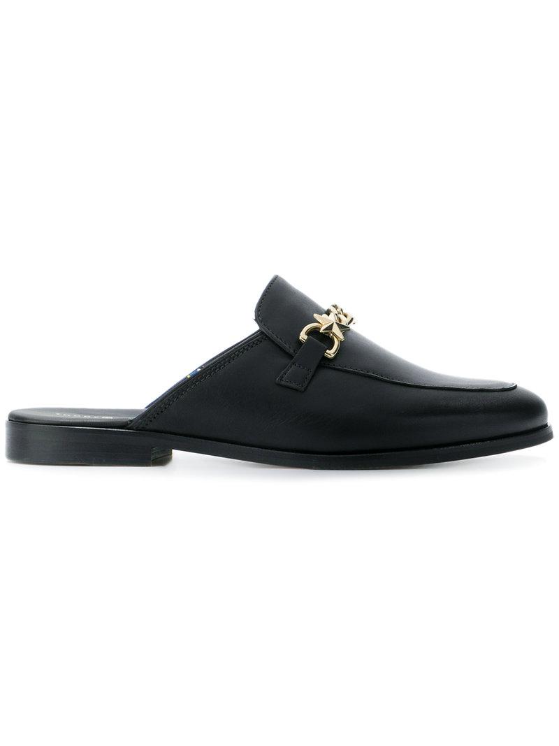 Tommy Hilfiger Gold Chain Loafers in Black | Lyst