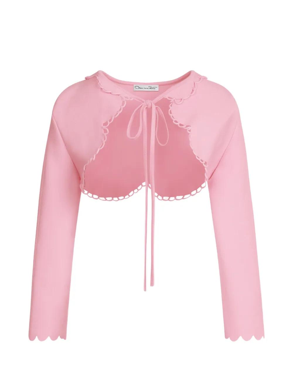 Bolero Oscar De La Renta In Seta E Paillettes Argento - Donna Taglia XL
