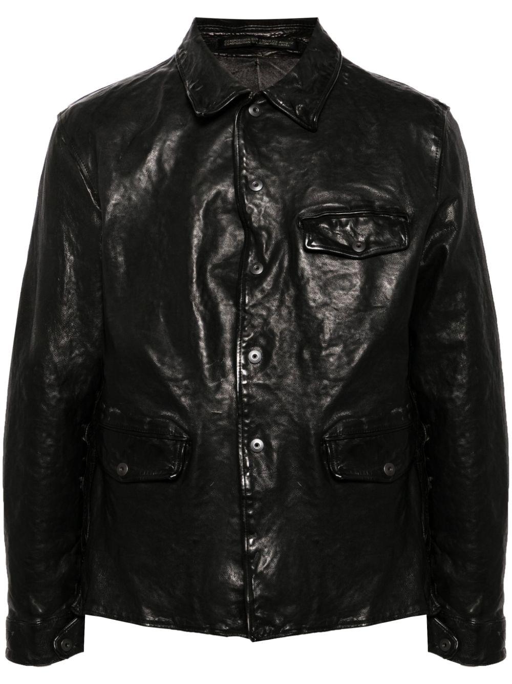 Yohji Yamamoto Classic-Collar Leather Jacket in Black for Men | Lyst 