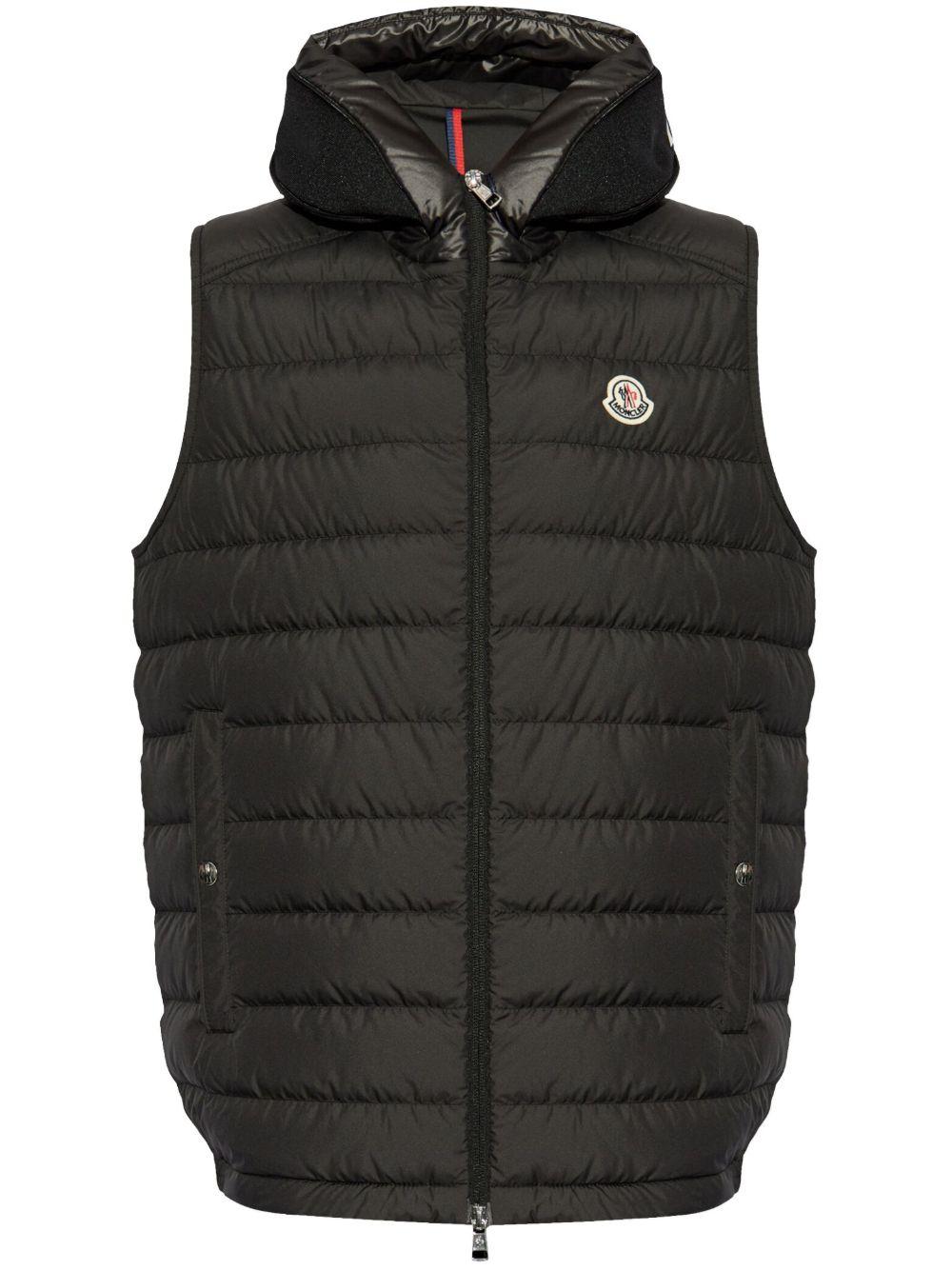 Farfetch Black Padded Gilet With Hood Black Gilet Body Warmer