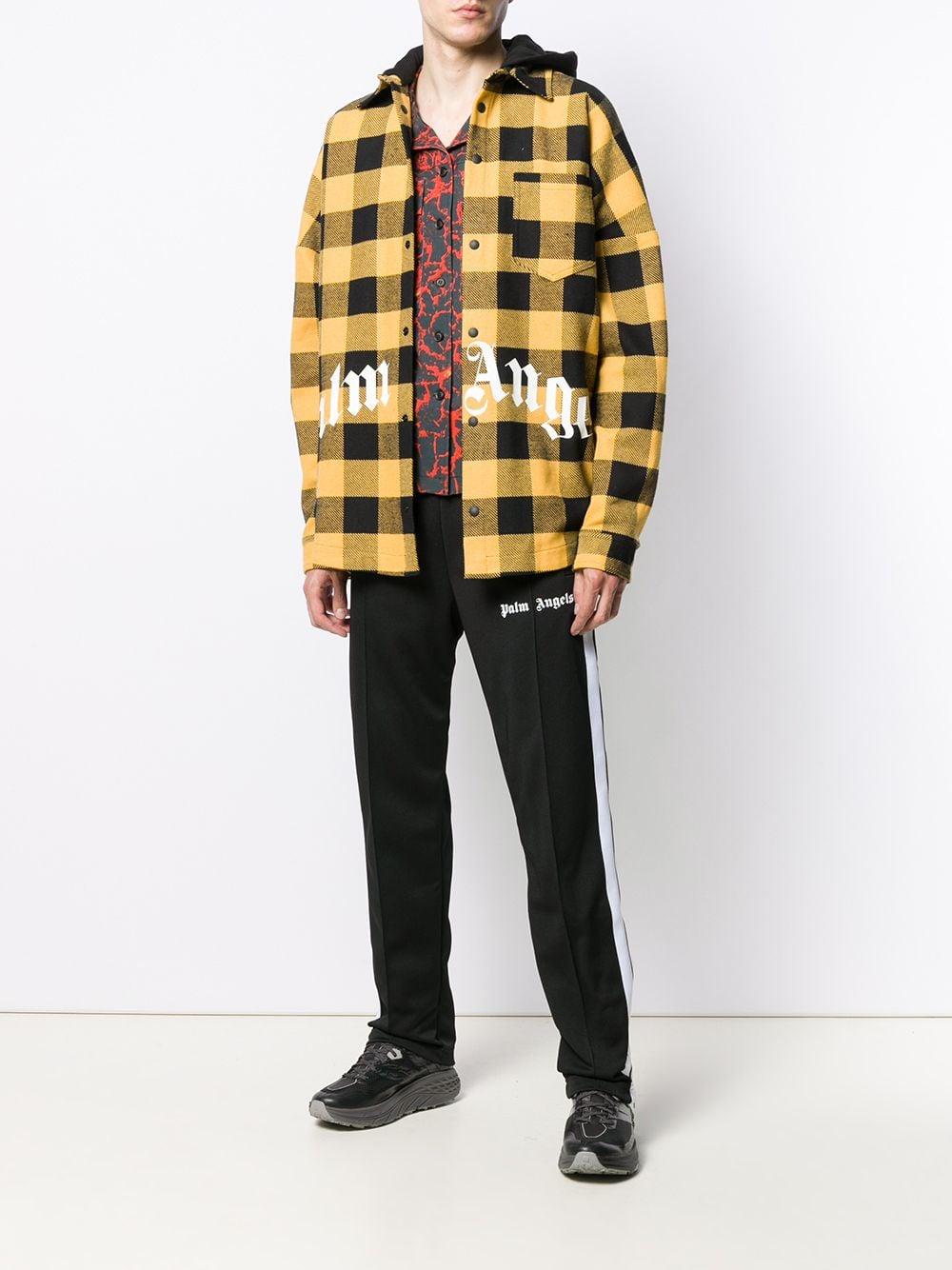 Palm Angels Plaid Shirt Hoodie Jacket in Yellow for Men | Lyst